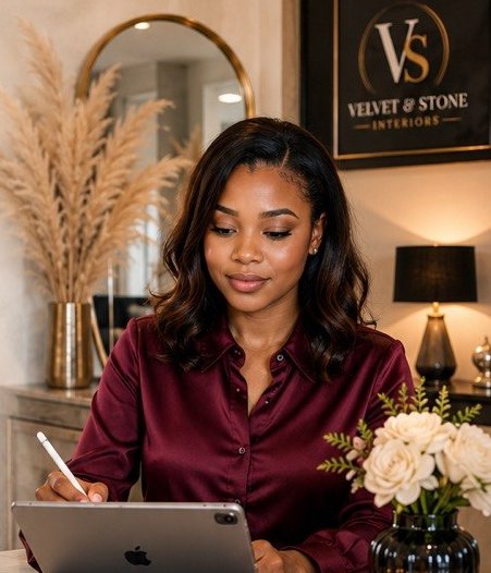 Jenny, founder of Velvet & Stone Interiors — interior stylist & home transformation specialist, Weston-super-Mare
